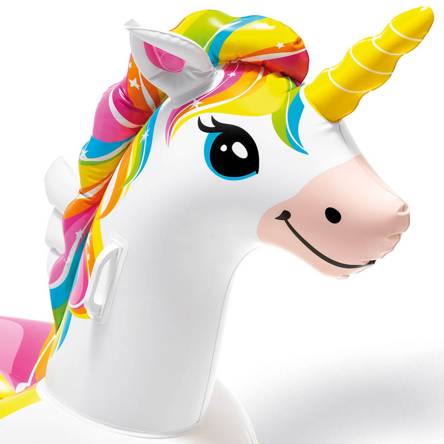 JEDNOROŻEC DMUCHANY MATERAC KOŃ UNICORN KOŁO 201CM Grubość 98.4 mm