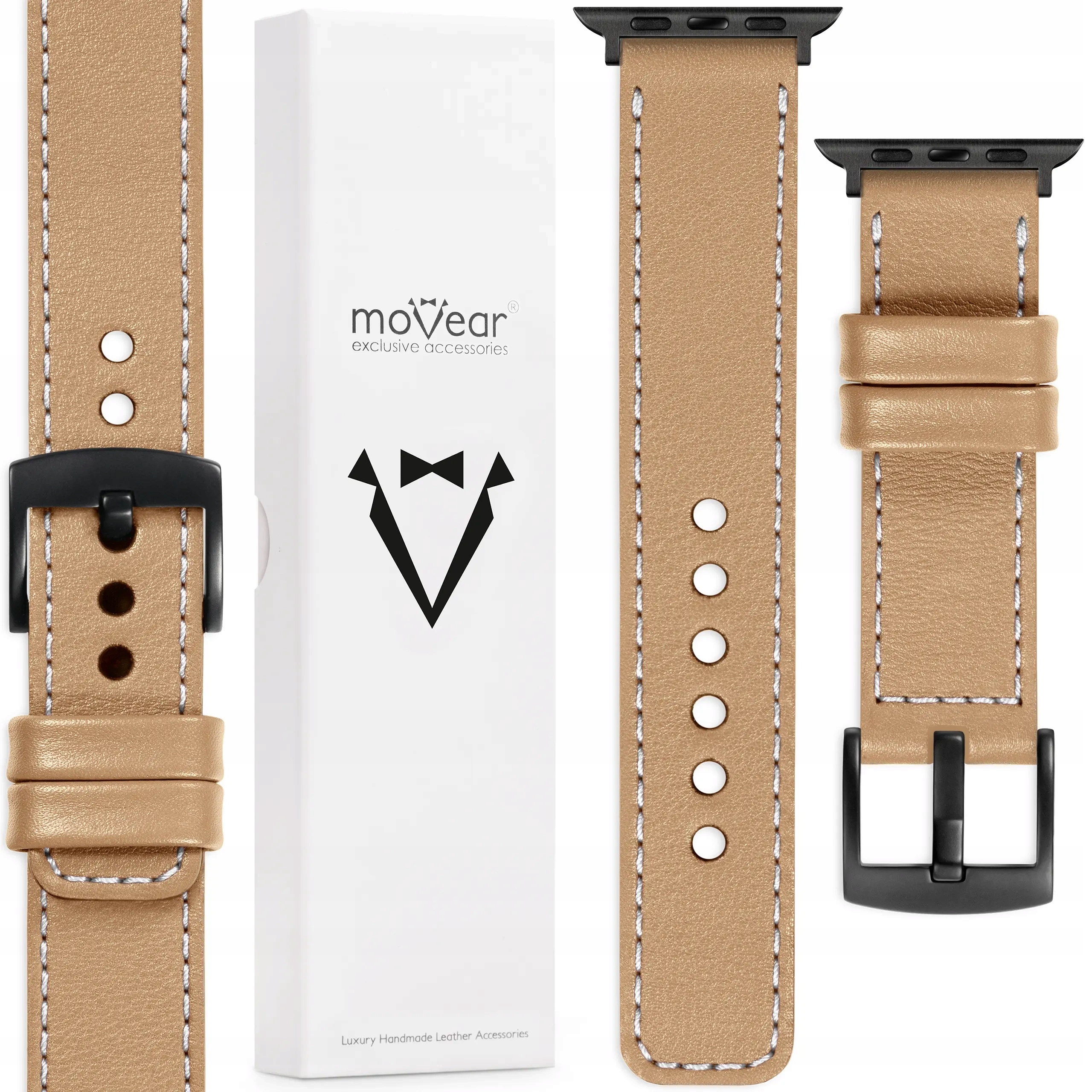 Pásek pro Apple Watch 10 9 8 7 6 5 Se 42-40 mm Italská kůže Polský Movear
