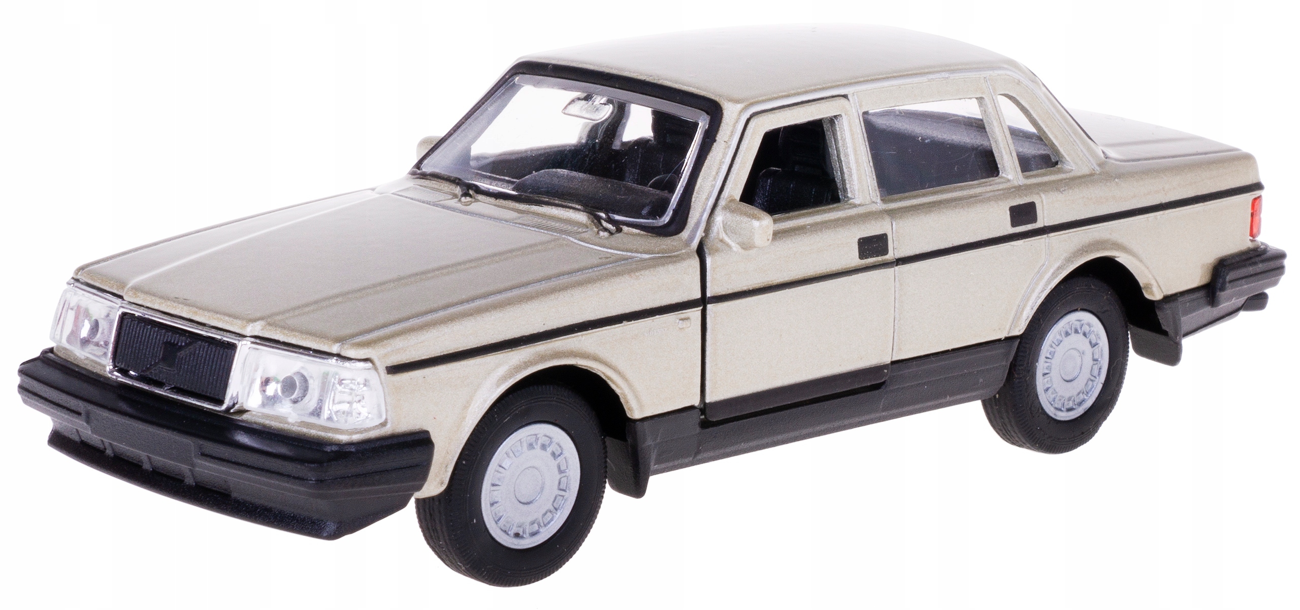 VOLVO 240 GL MODEL METALOWY WELLY 1:34/39 ZŁOTY Kolor dominujący odcienie żółtego i złota