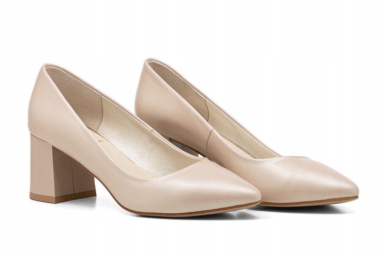 Svatební lodičky na podpatku nízké béžové Julia 40