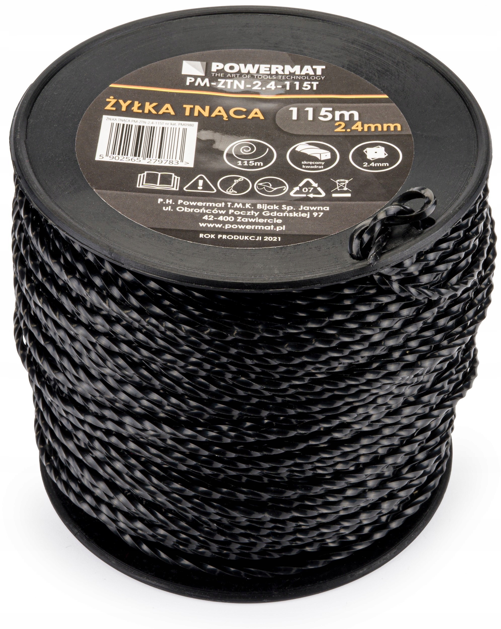 ŻYŁKA DO GŁOWICY KOSY SPALINOWEJ 2,40x115m 4-KĄTNA Marka Powermat