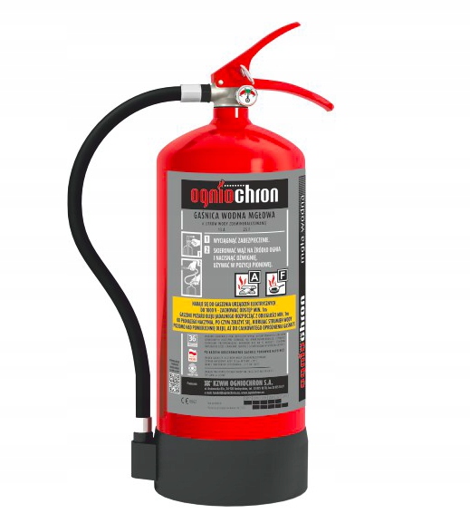 Gaśnica wodna mgłowa 6l gwm-6x af do biur archiwów. Nie pozostawia śladów