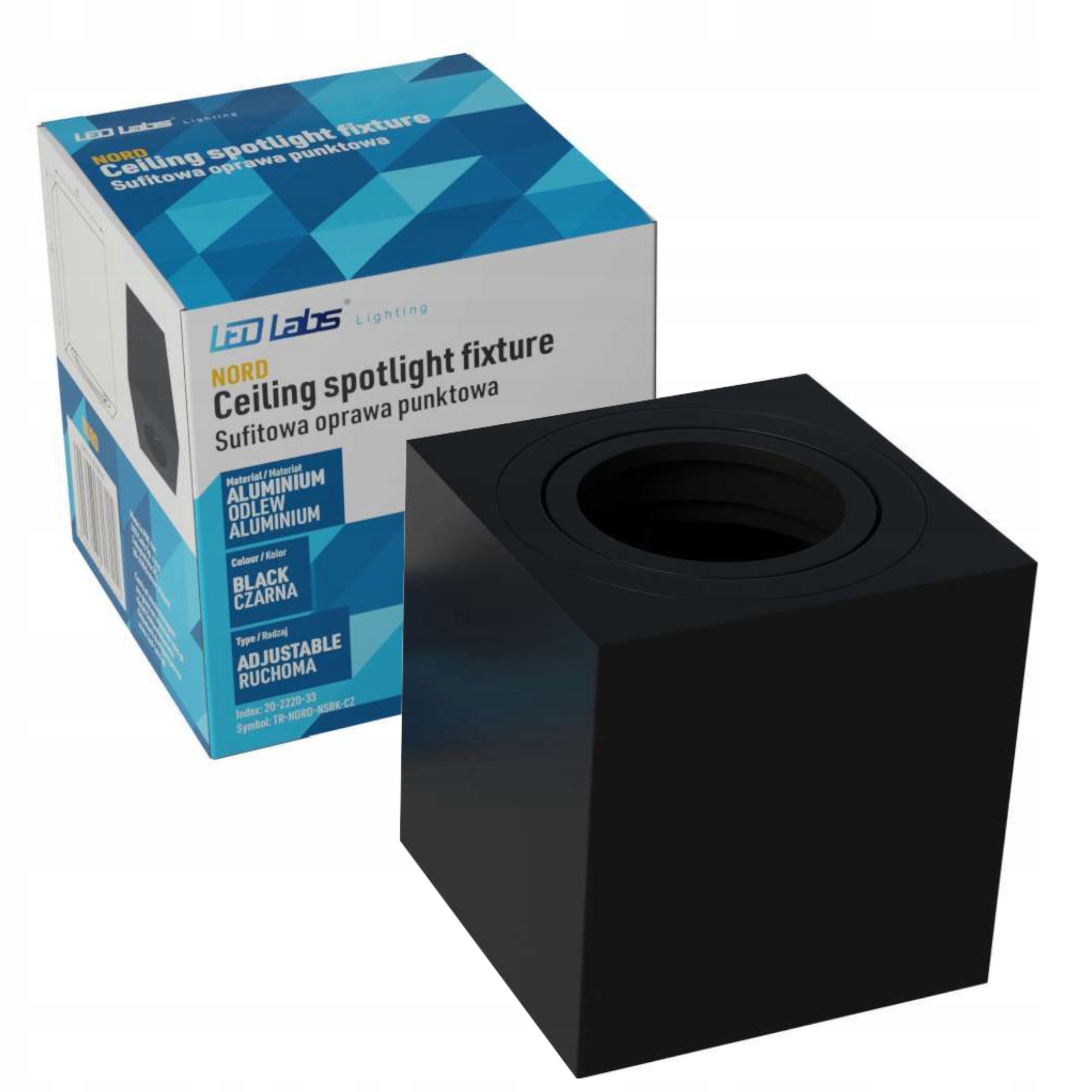 OPRAWA SUFITOWA LED GU10 KWADRATOWA RUCHOMA CZARNA Marka inna