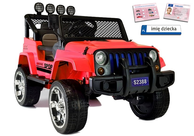 Auto Na Akumulator Duży Jeep Dla Dzieci 4x4 180 Watt Miękkie koła Tablice