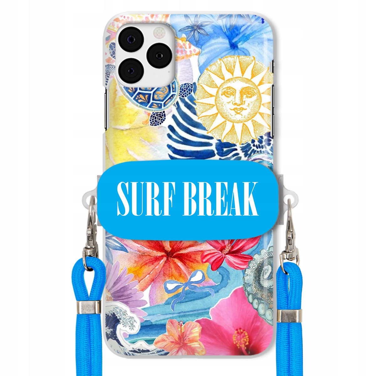 Pouzdro pro iPhone 11 Pro Max Crossbody vodítko modré držák Surf Break Léta