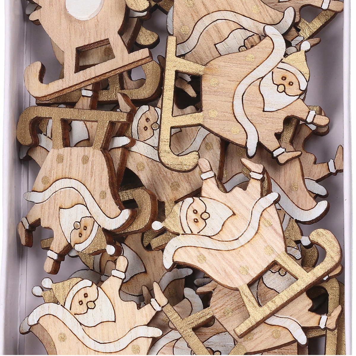 DREWNIANE NAKLEJKI OZDOBY NA STROIK CHOINKĘ 24szt EAN (GTIN) 5902230842717