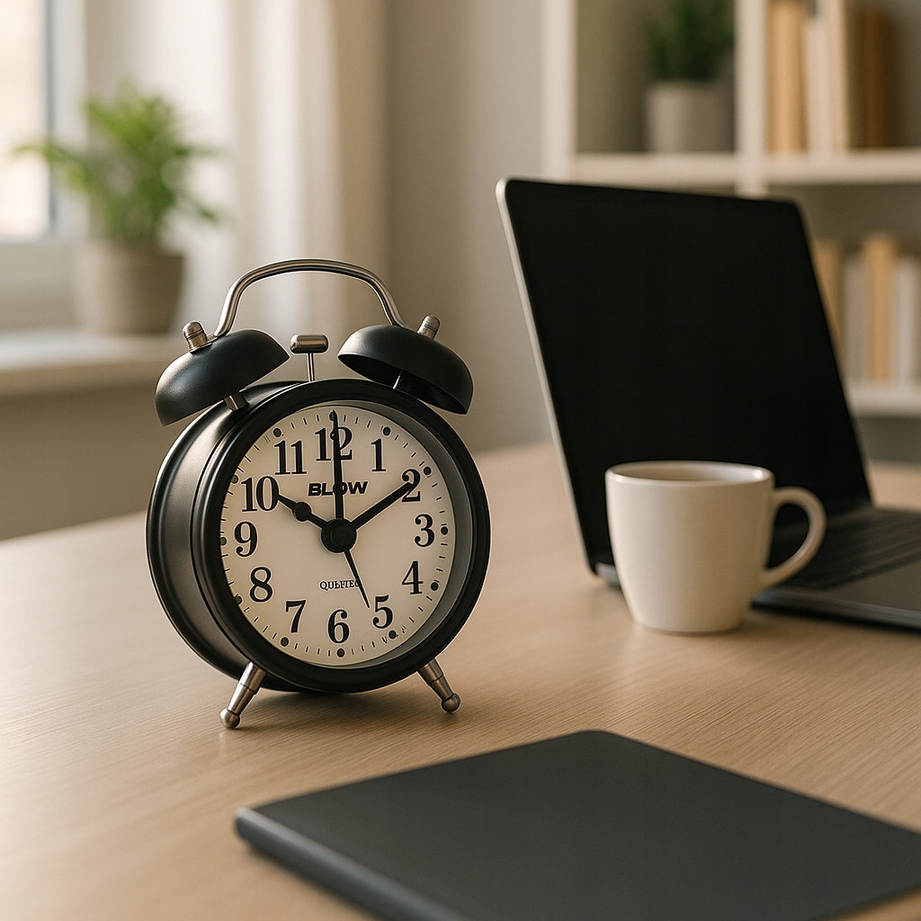 BUDZIK RETRO KLASYCZNY ZEGAR GŁOŚNY STOJĄCY VINTAGE ALARM PODŚWIETLENIE LED Szerokość całkowita 8.5 cm