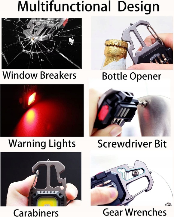 HIT LATARKA PRZENOŚNA CZERWONE BIAŁE ŻÓŁTE ŚWIATŁO BRELOK WIELOFUNKCYJNY Kod producenta FS34419WN