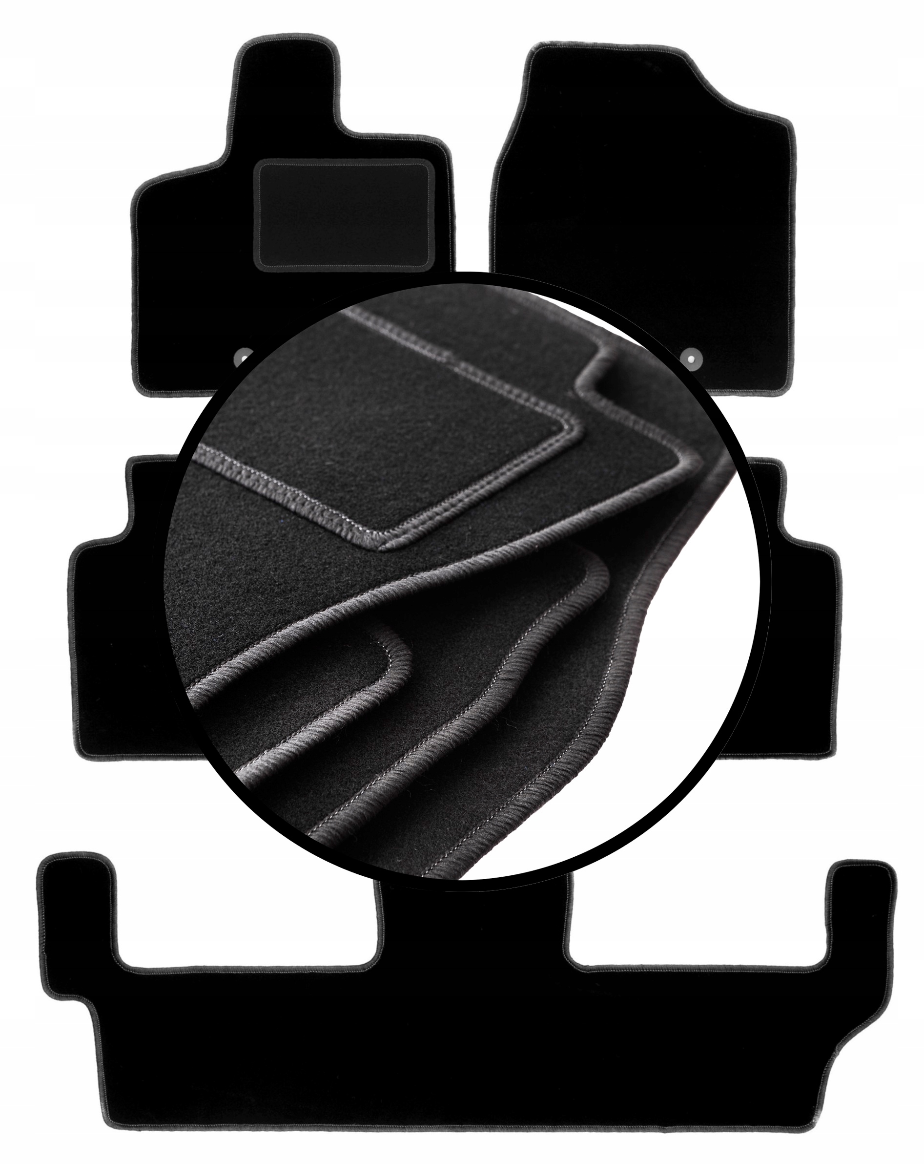 Velúrové koberčeky komplet pre: Chrysler Voyager V Fl 7 osôb (2011-2016)