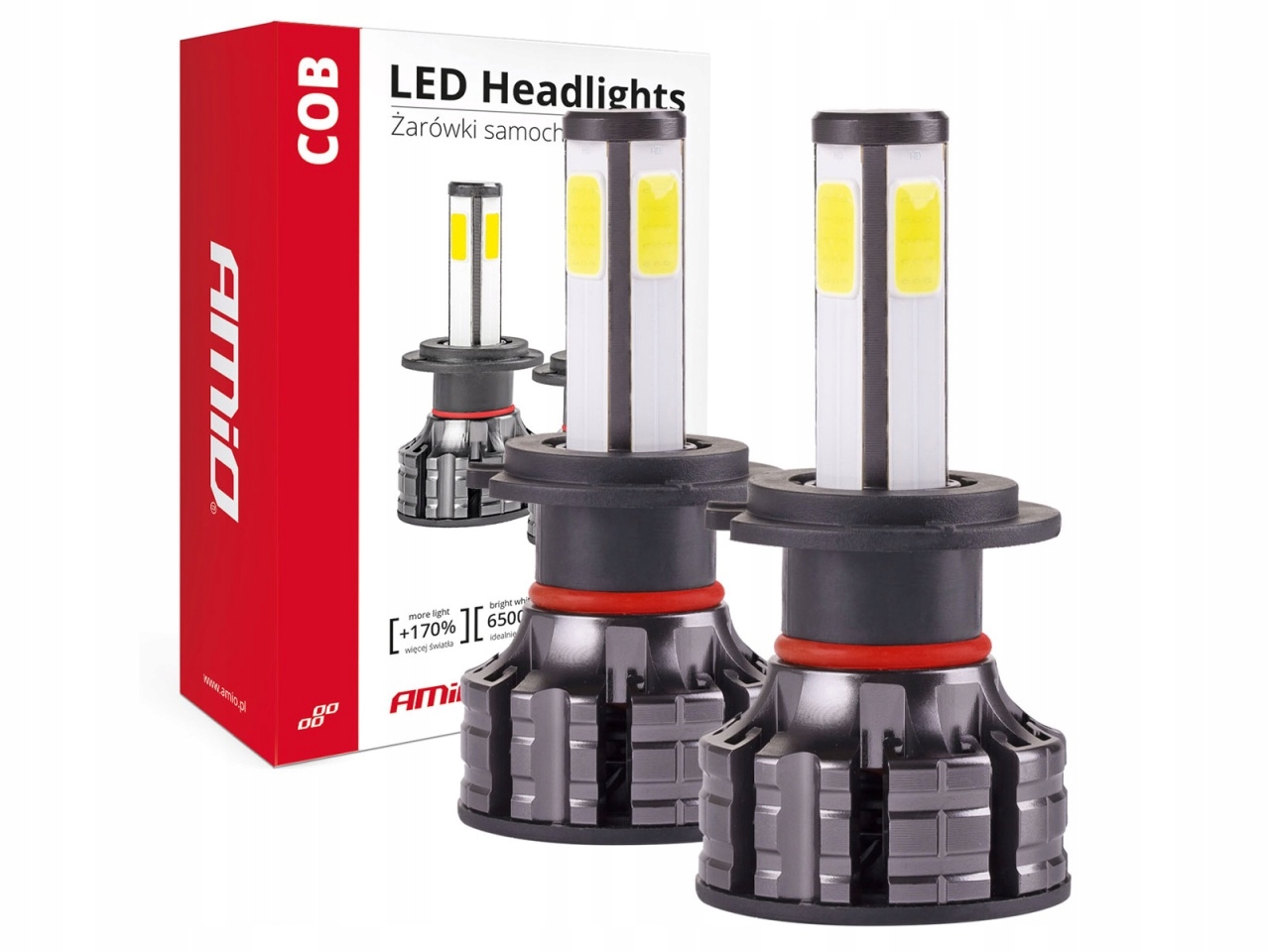 Gratisy# Żarówki samochodowe H7 Led Cob 4Side AMiO
