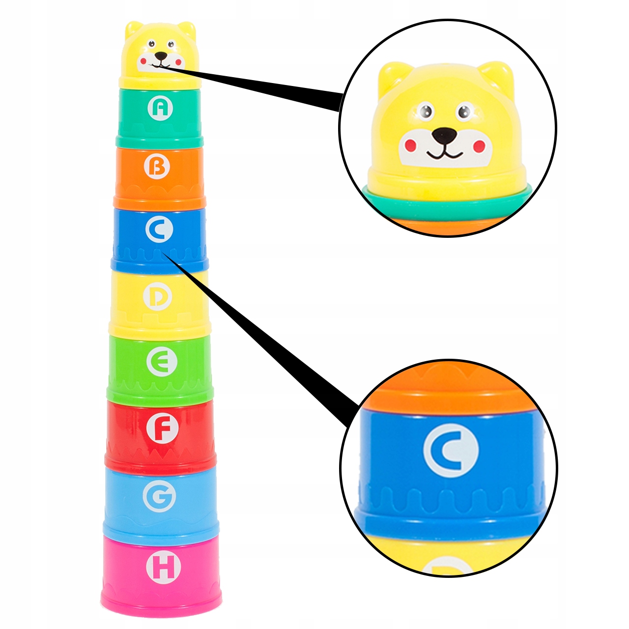 KITTEN CUP TOWER 9 ELEMENTE BUCHSTABEN ZAHLEN Material Kunststoff Sonstiges