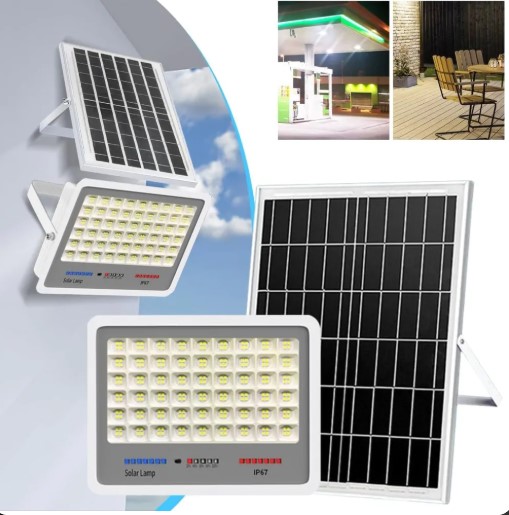 Solární lampa Led 150W 8000lm IP67 halogenový zářič dálkový ovladač solární panel