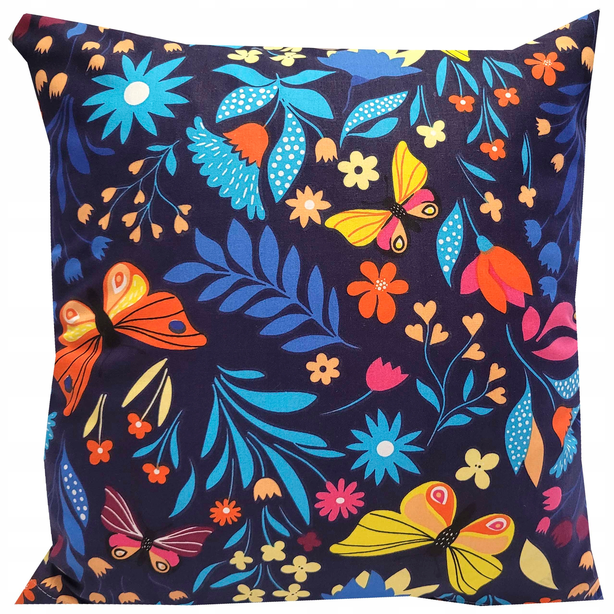Poszewka na jaśka poduszkę 45x45 Motyle granat