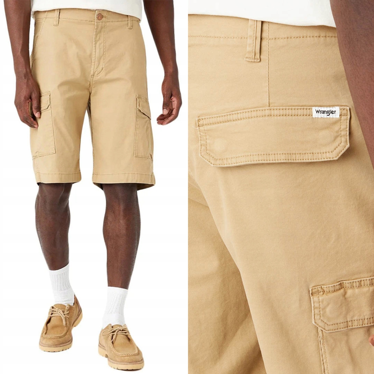Wrangler Casey Jones Cargo Shorts Kelp krátké béžové kraťasy šortky W32