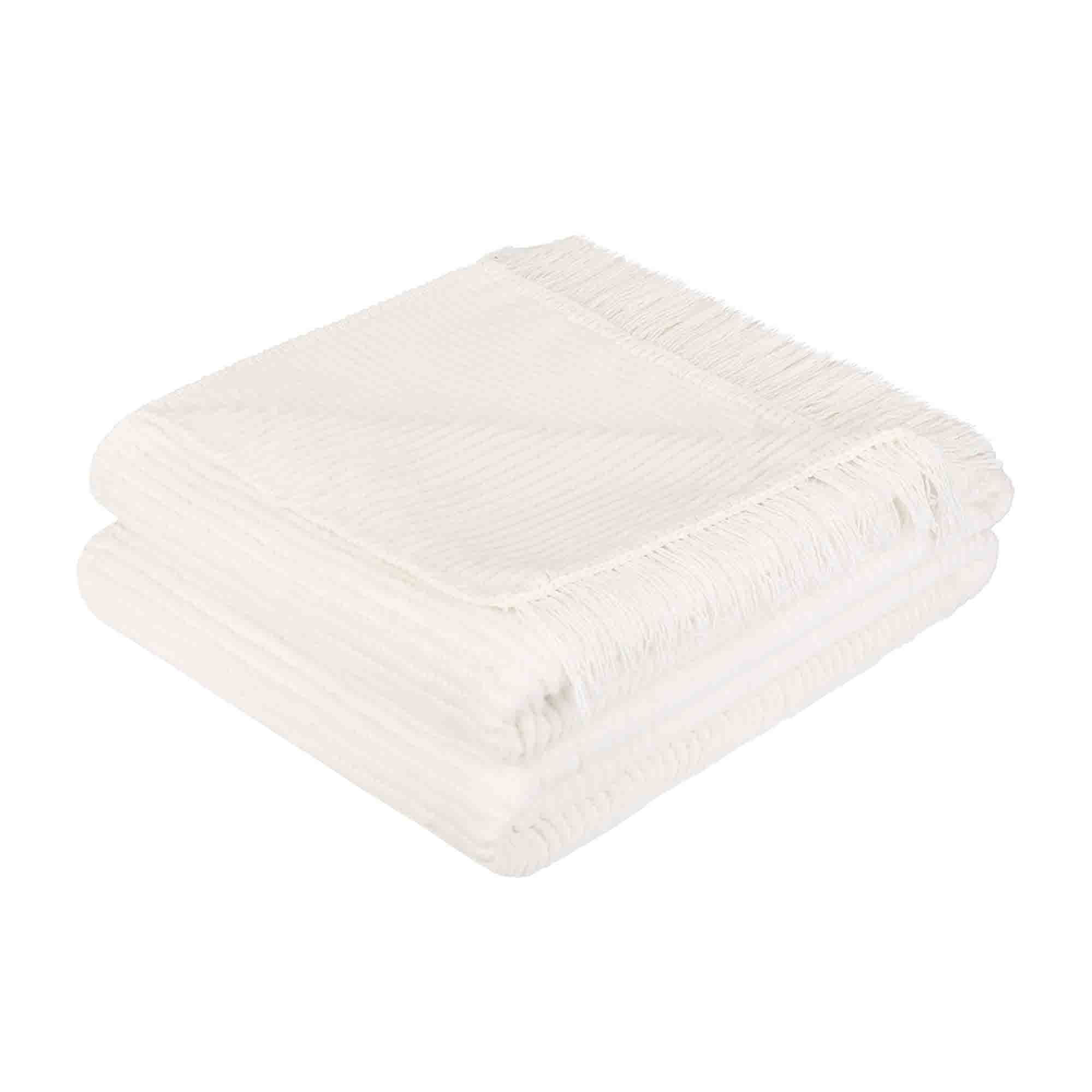 Deka bavlněno-akrylová 200x220 Lady přehoz na postel krémová