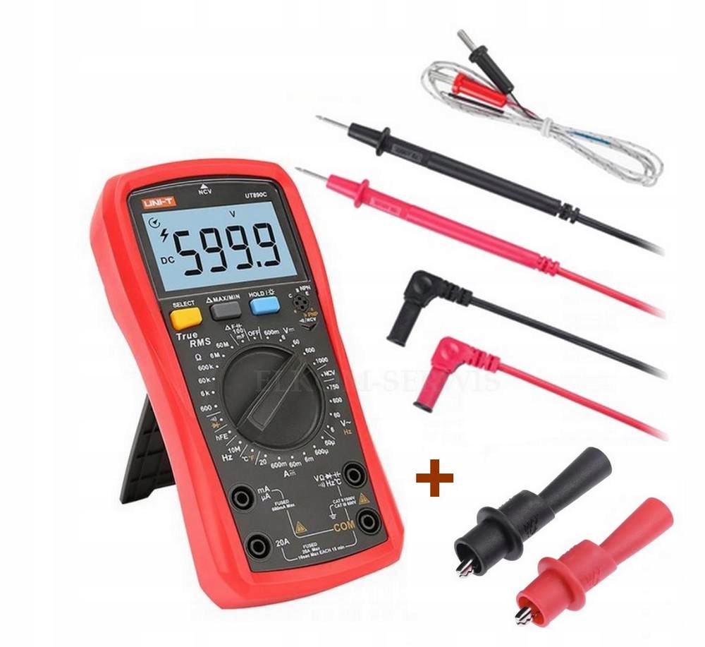 MIERNIK PRĄDU UNIWERSALNY UT890C MULTIMETR TrueRMS 20A KROKODYLKI
