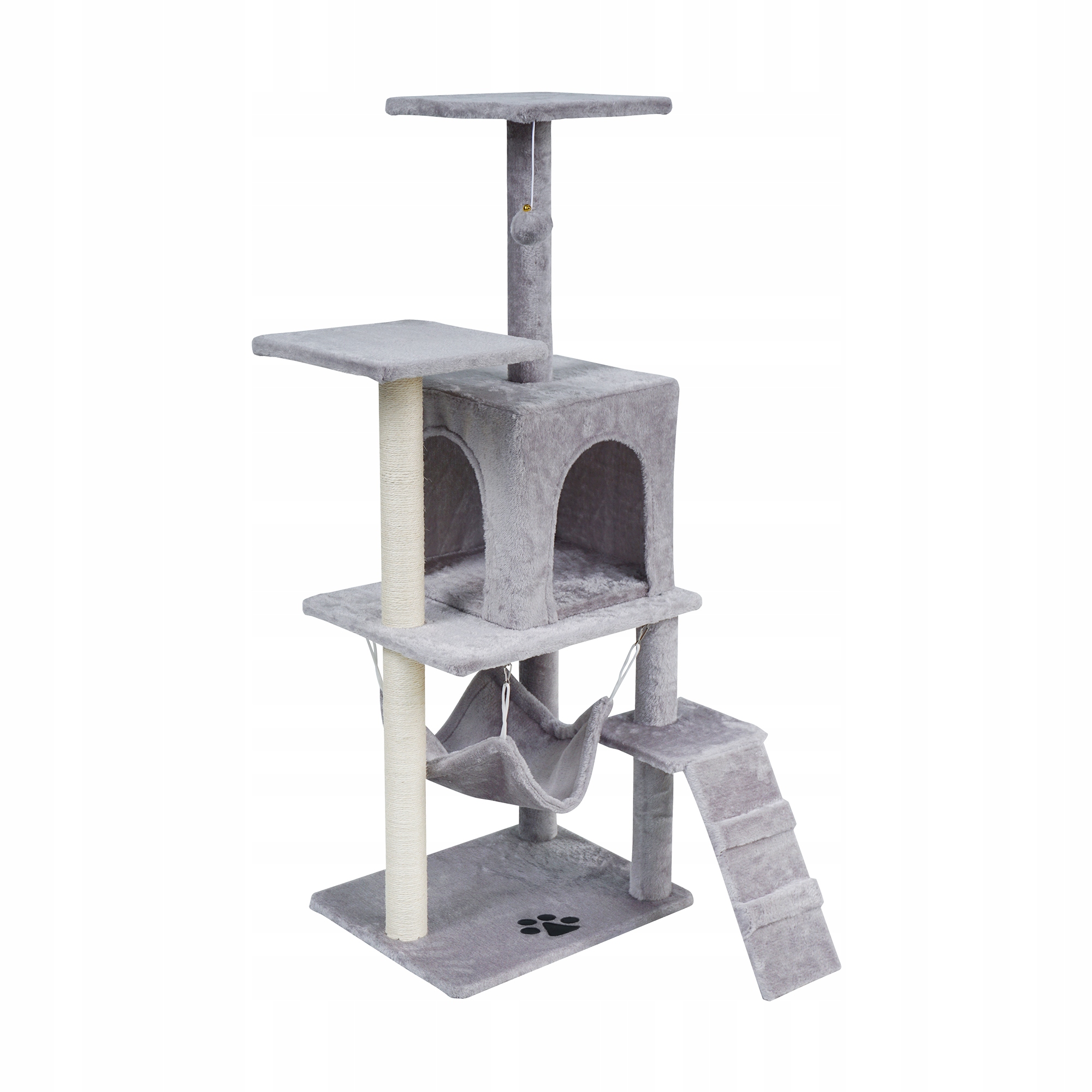 Drapak dla kota legowisko domek wieża budka wysoka szary 125 cm Rebel