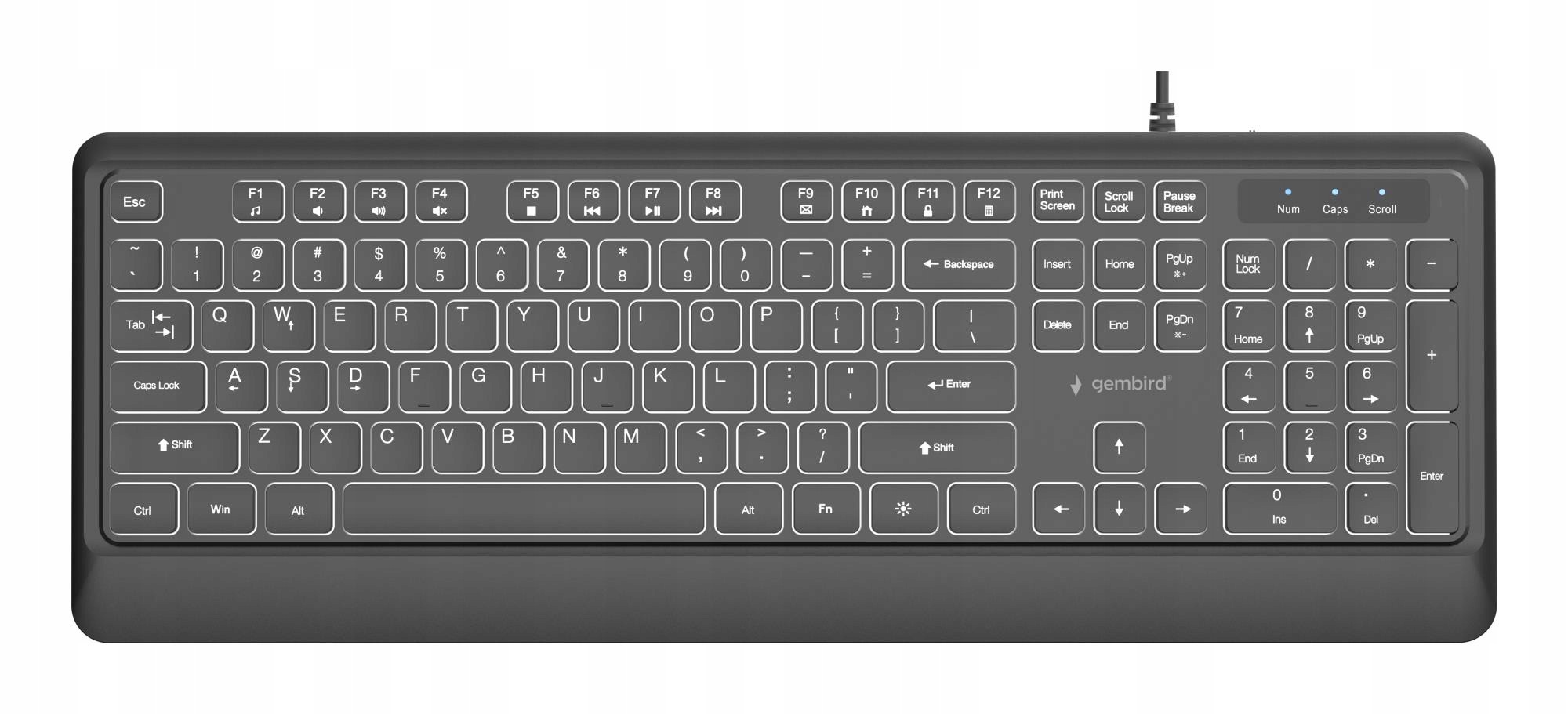 Keyboard Multimedia Usb Eng/black KB-UML-04 Gembird