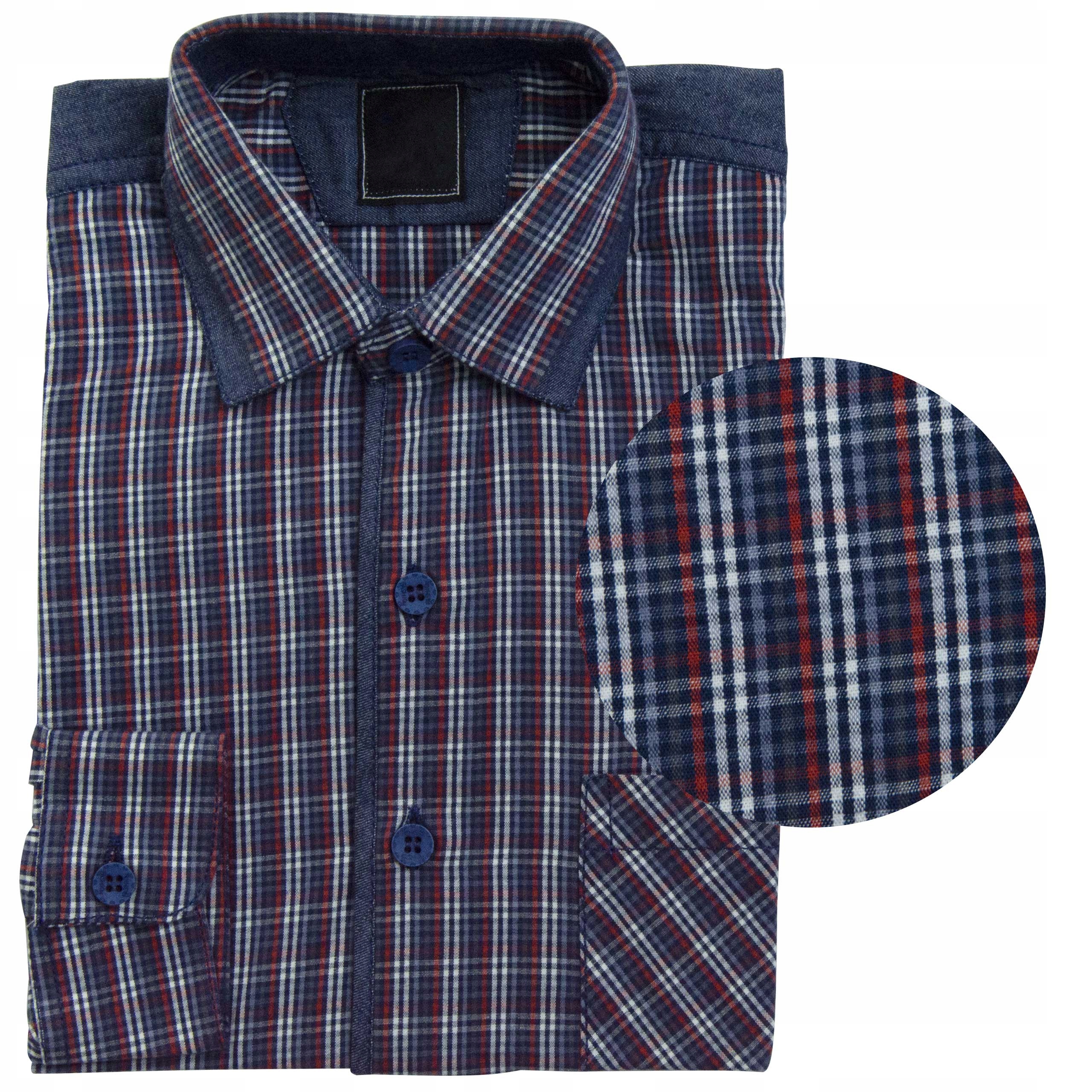 KOSZULA WIZYTOWA długi rękaw drobna krateczka 122