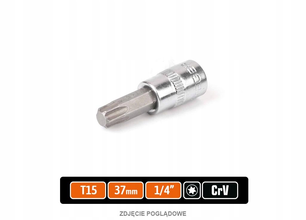 Klucz nasadowy 1/4" z bitem Torx 37 mm/T15 /teger
