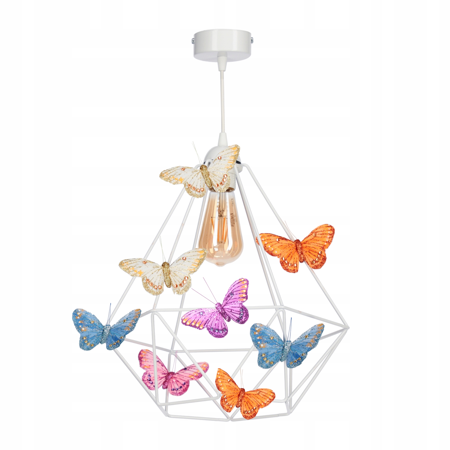 

Duża Lampa wisząca Motylek 1 różowa lub biała
