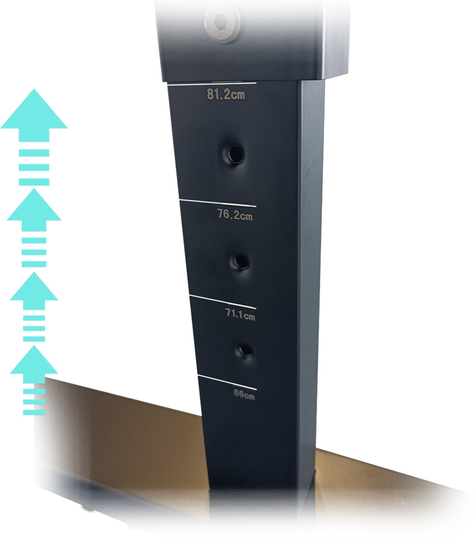 Biurko gamingowe Ultradesk CRUISER 160x70 cm czarne reg. wysokości 66-82 cm Kolor blatu czarny