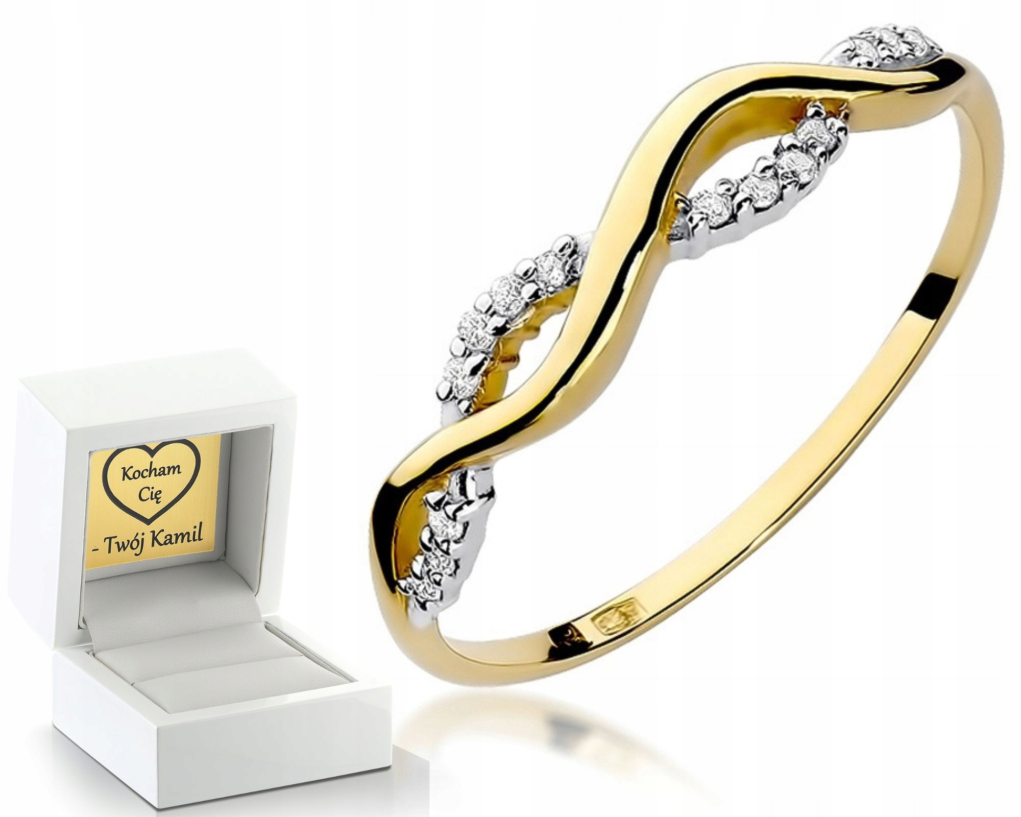 Prstýnek S Brilianty Gravírování Bonus Zlato Jako Dárek