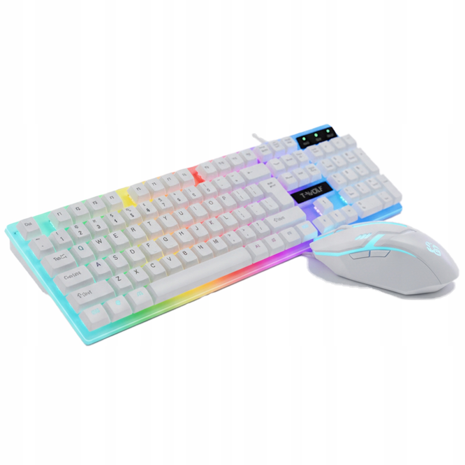 Bílá Rgb Podsvícená Klávesnice Pro Hráče, Herní Led Myš Dsj TF230