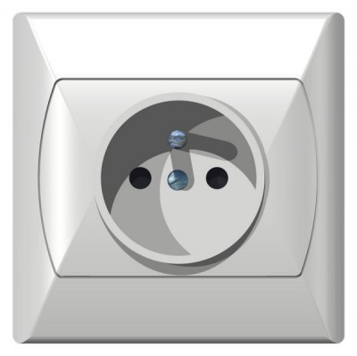 

Akcent Gniazdo pojedyncze z uziemieniem Kol. Biały