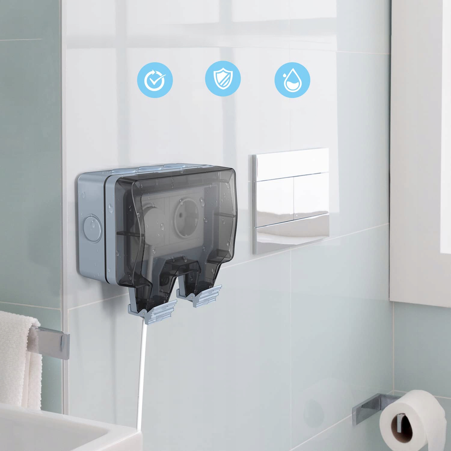 GNIAZDO ZEWNĘTRZNE NATYNKOWE WODOODPORNE IP66 16A Stan opakowania oryginalne