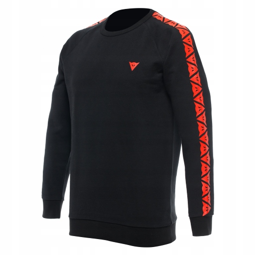 Mikina Dainese Stripes čierna/červená fluo 2XL