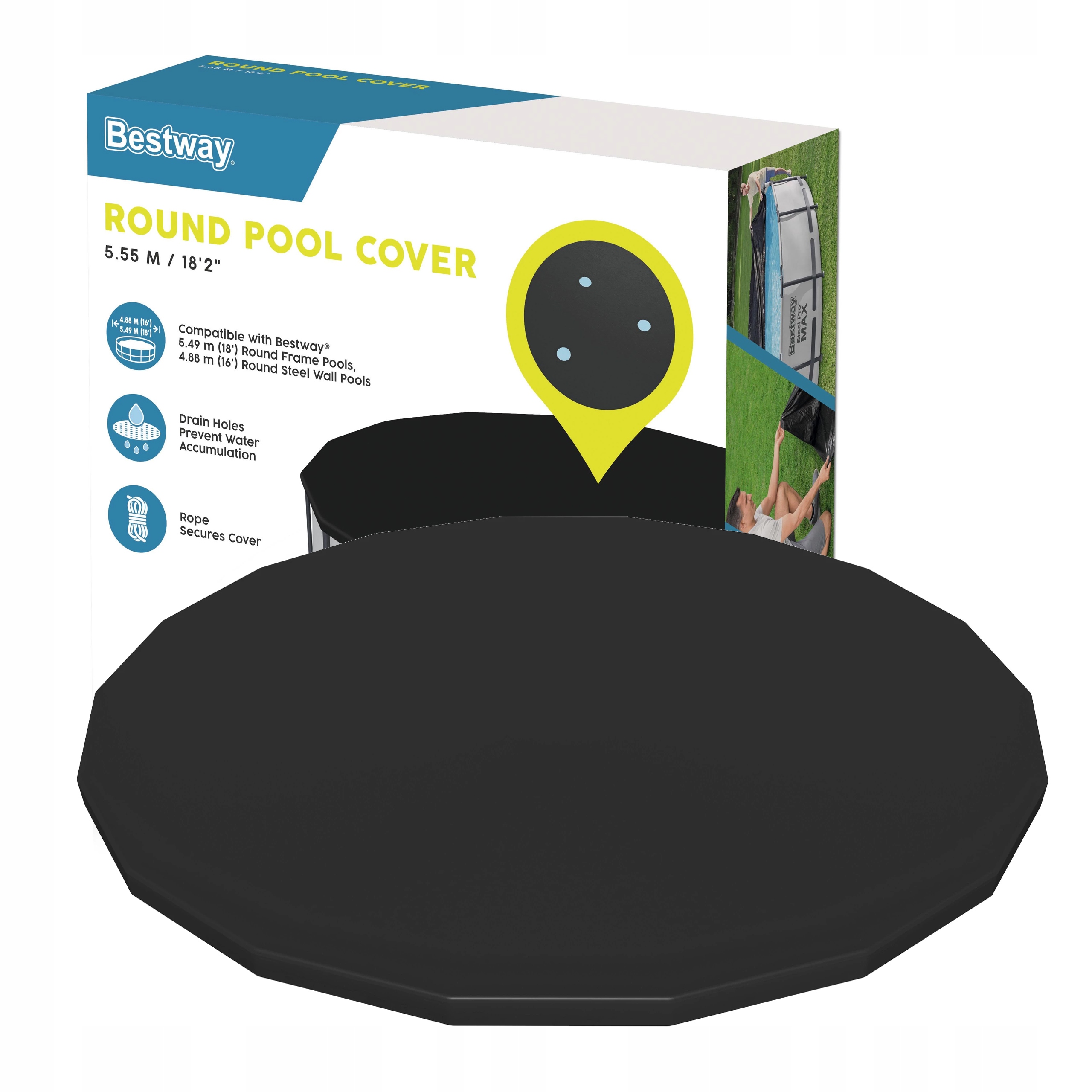 Pokrywa na basen stelażowy plandeka ochronna okrągła Bestway średnicy 549cm