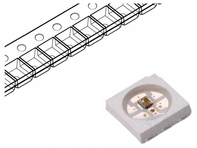 LED programowalna RGB SMD 5050,PLCC6 1,8÷2,2/3÷3,2/3÷3,4VDC (2szt)