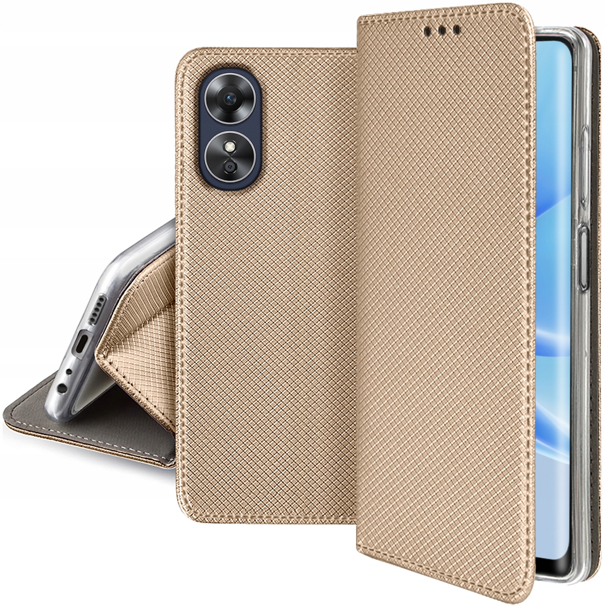 

Etui do Oppo A17 Smart Magnet Case Szkło 9H