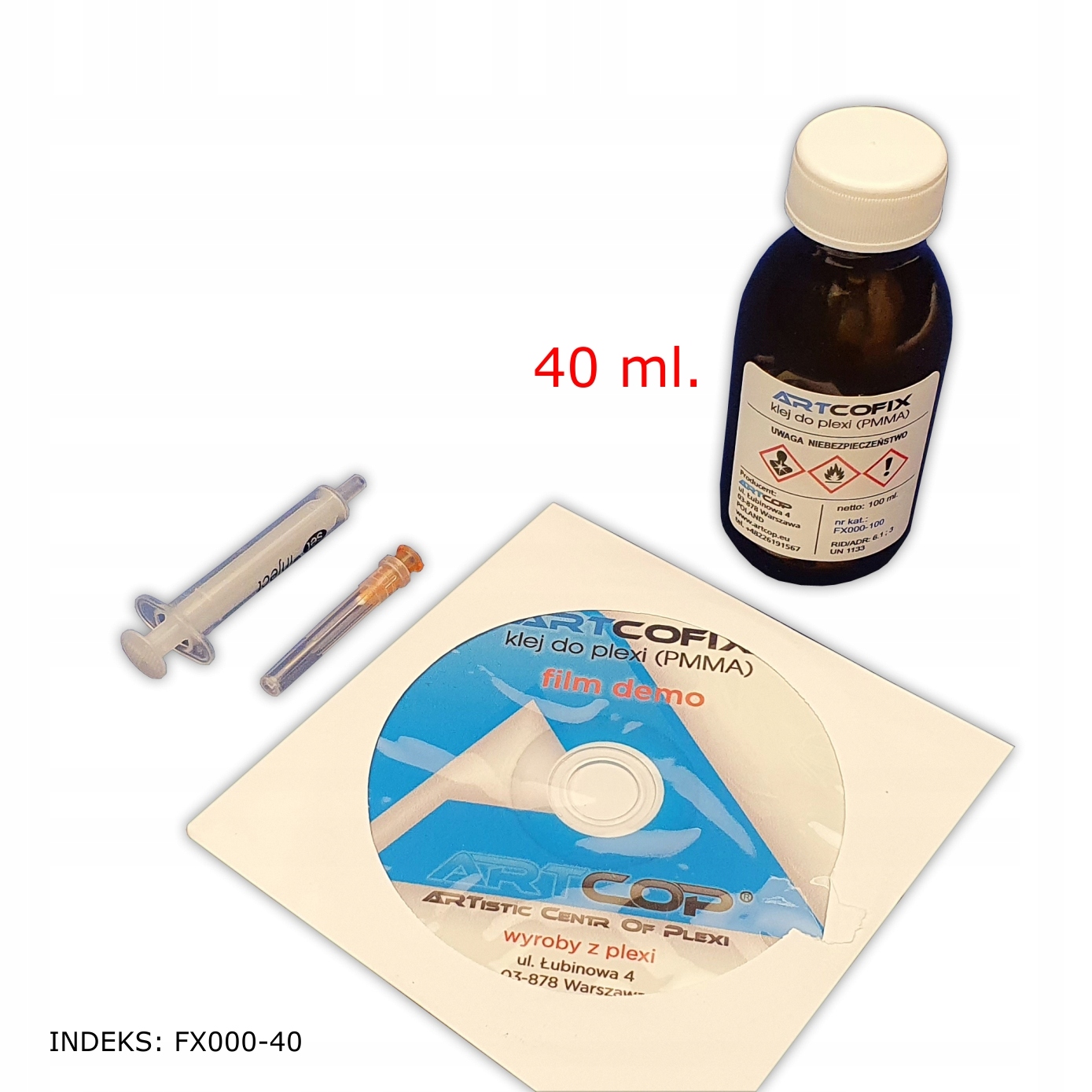 Artcofix 40 ml Profesjonalny klej do Plexi Pleksi