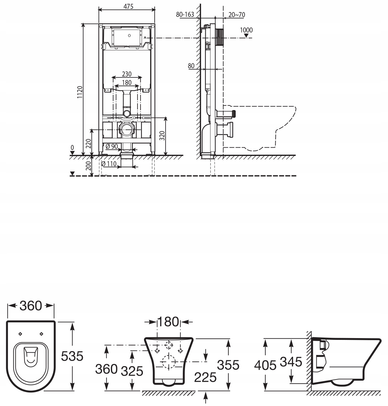 MISKA WC WISZĄCA DESKA WOLNOOPADAJĄCA STELAŻ ROCA Marka Roca