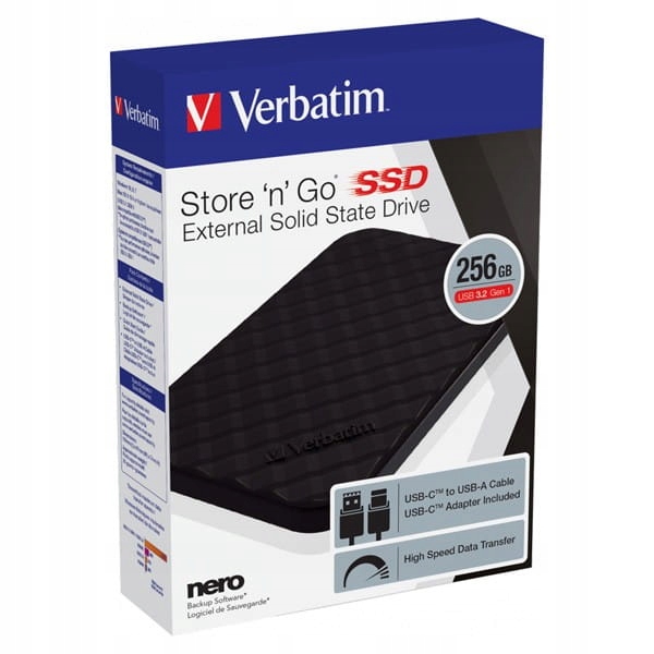 Dysk Ssd zewnętrzny Verbatim Store N Go 256GB czarny