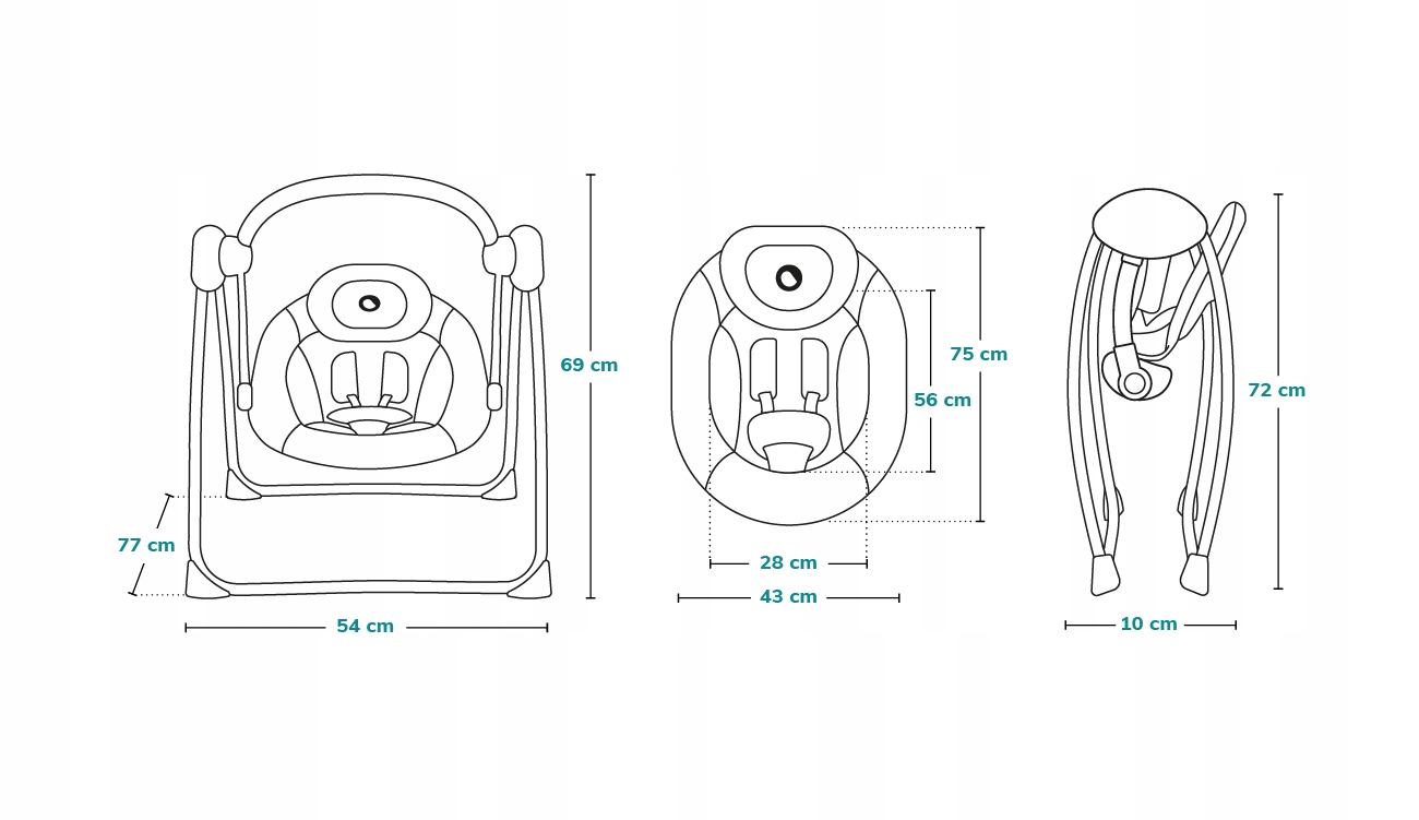 Bujaczek huśtawka leżaczek elektrycznyLIONELO OTTO Waga produktu z opakowaniem jednostkowym 4.5 kg