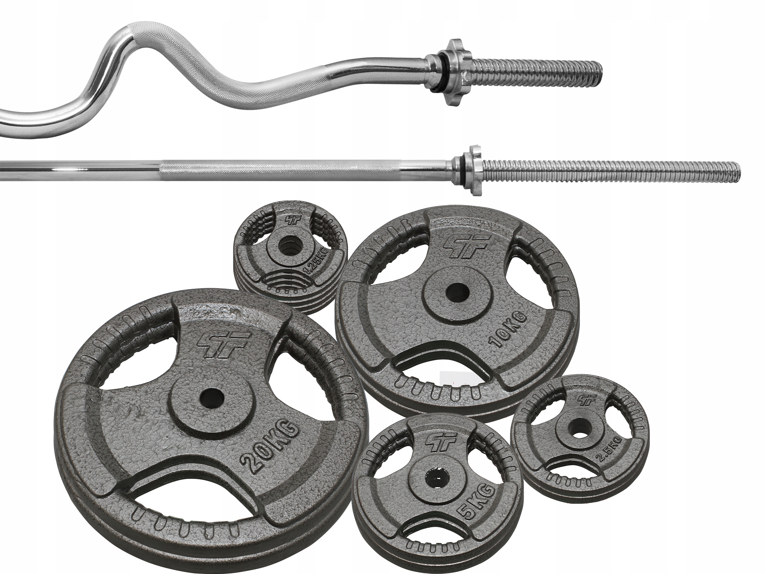 

Zestaw 96KG Obciążenie Żeliwne 29MM + 2 Gryfy