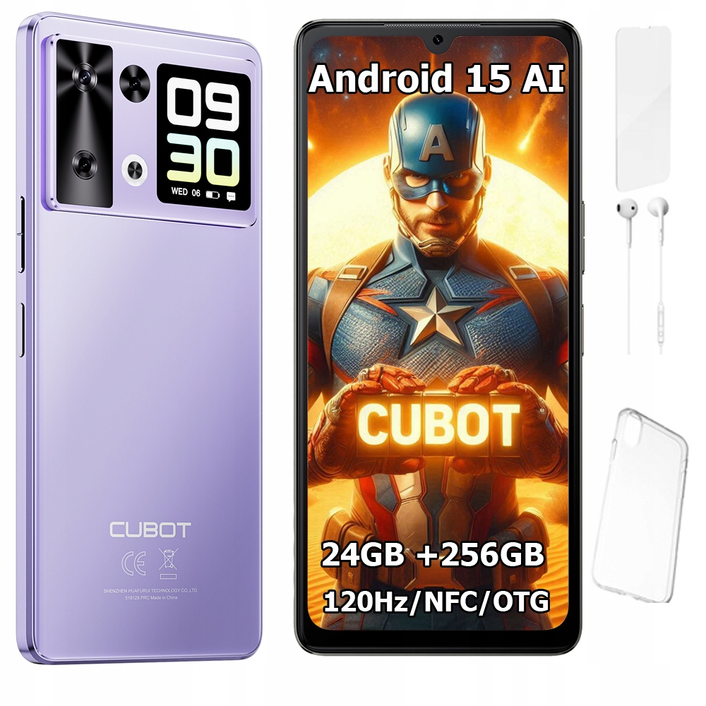 Smartfón Cubot P90 Android 15 24/256GB Nfc Dual Sim 4G 6,88" Puzdro Fólia