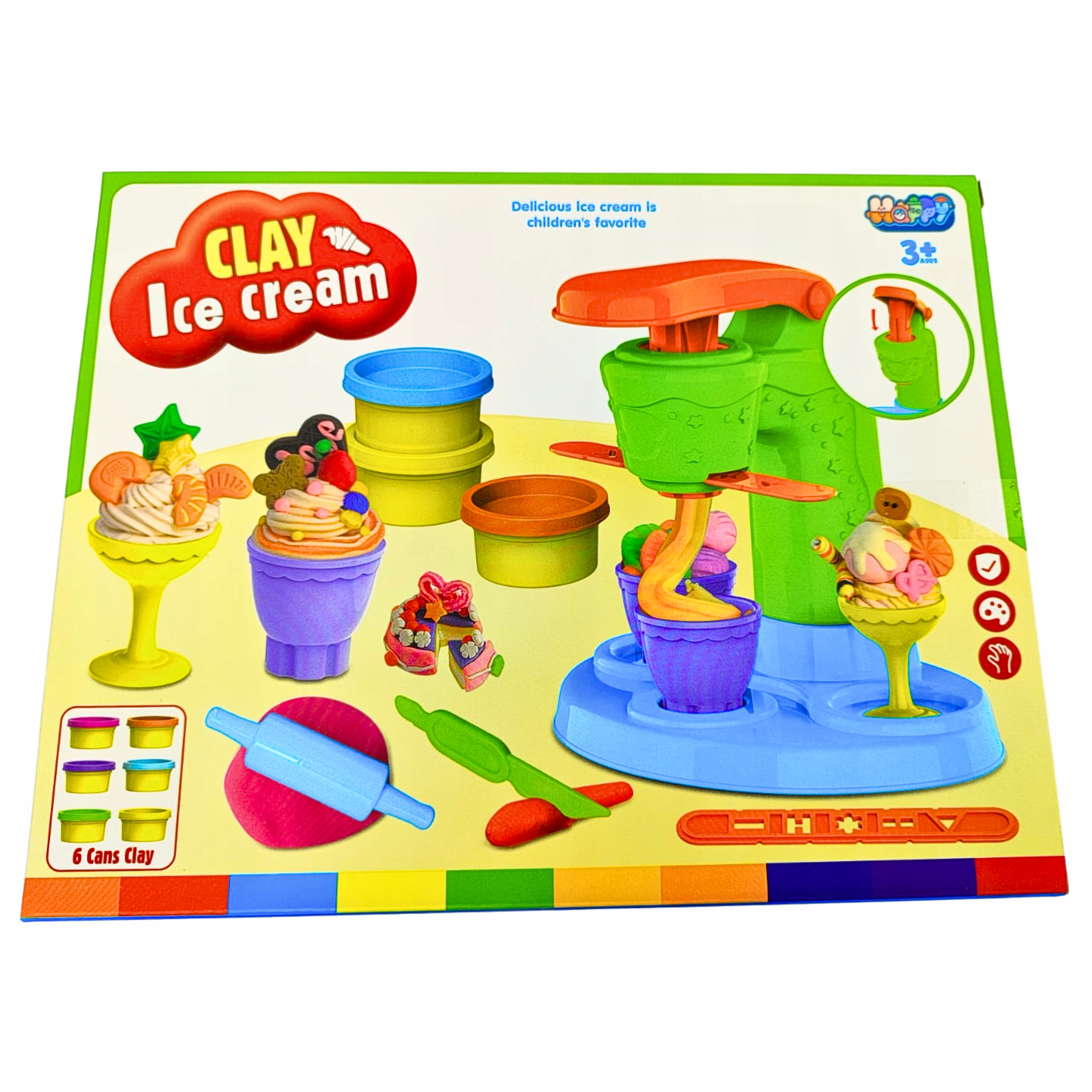 CIASTOLINA ZESTAW MASA PLASTYCZNA KREATYWNY PIANKOLINA WYCISKARKA AKCESORIA Wiek dziecka 3 lata +