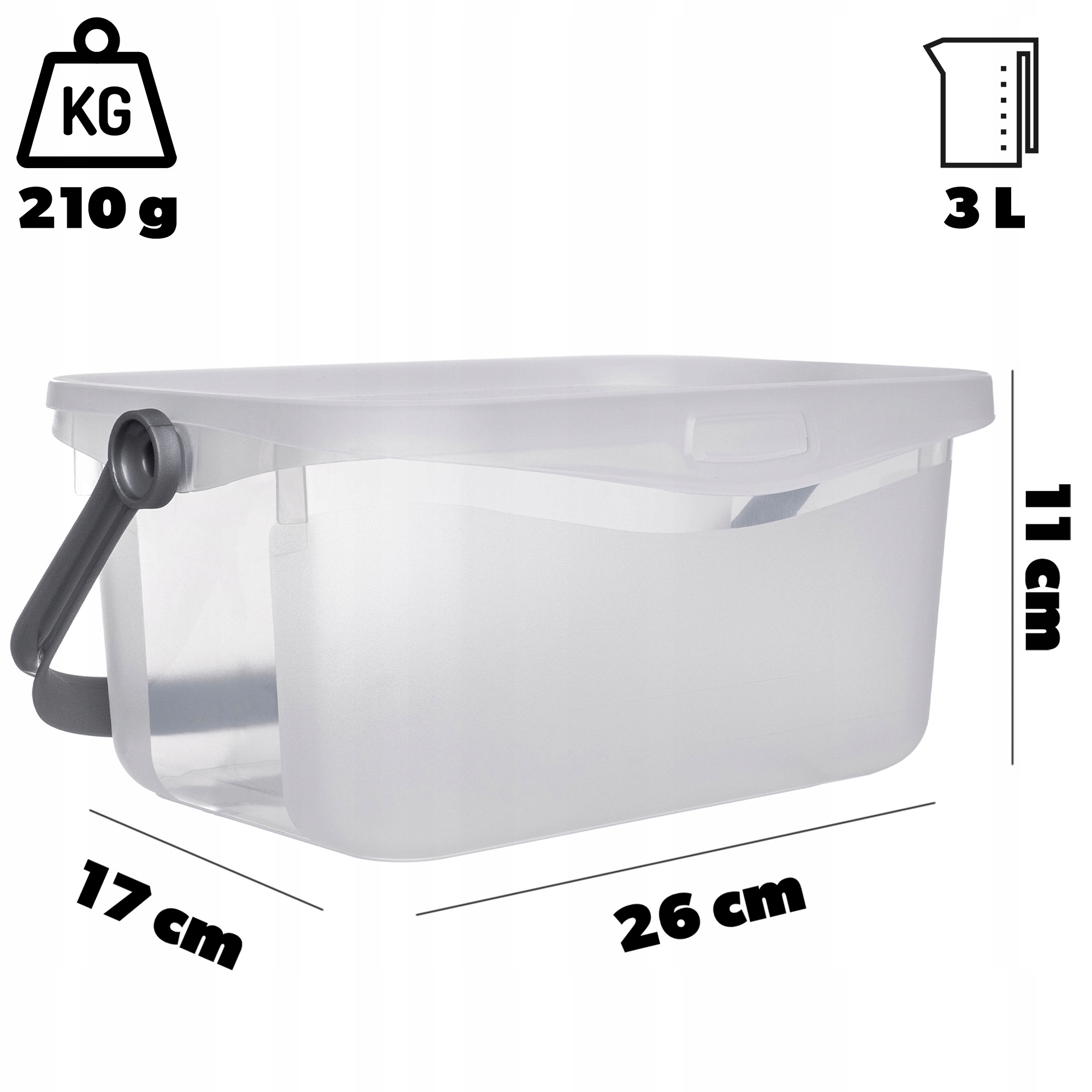 CURVER POJEMNIK PUDEŁKO Z POKRYWKĄ I RĄCZKĄ 3L Kod producenta 221694