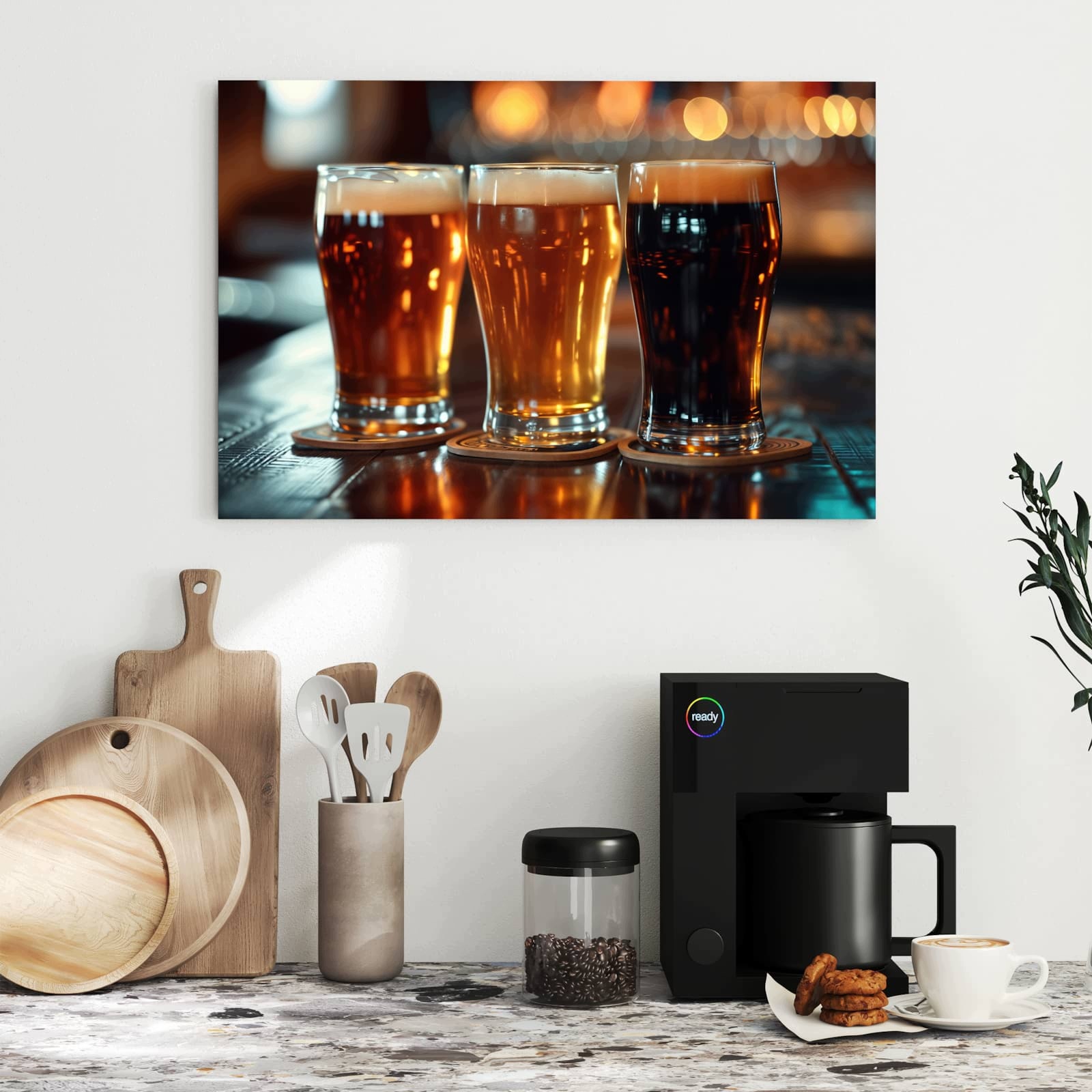 Magnetická tabule Tři Půllitry do piva Bar 60 × 40 cm