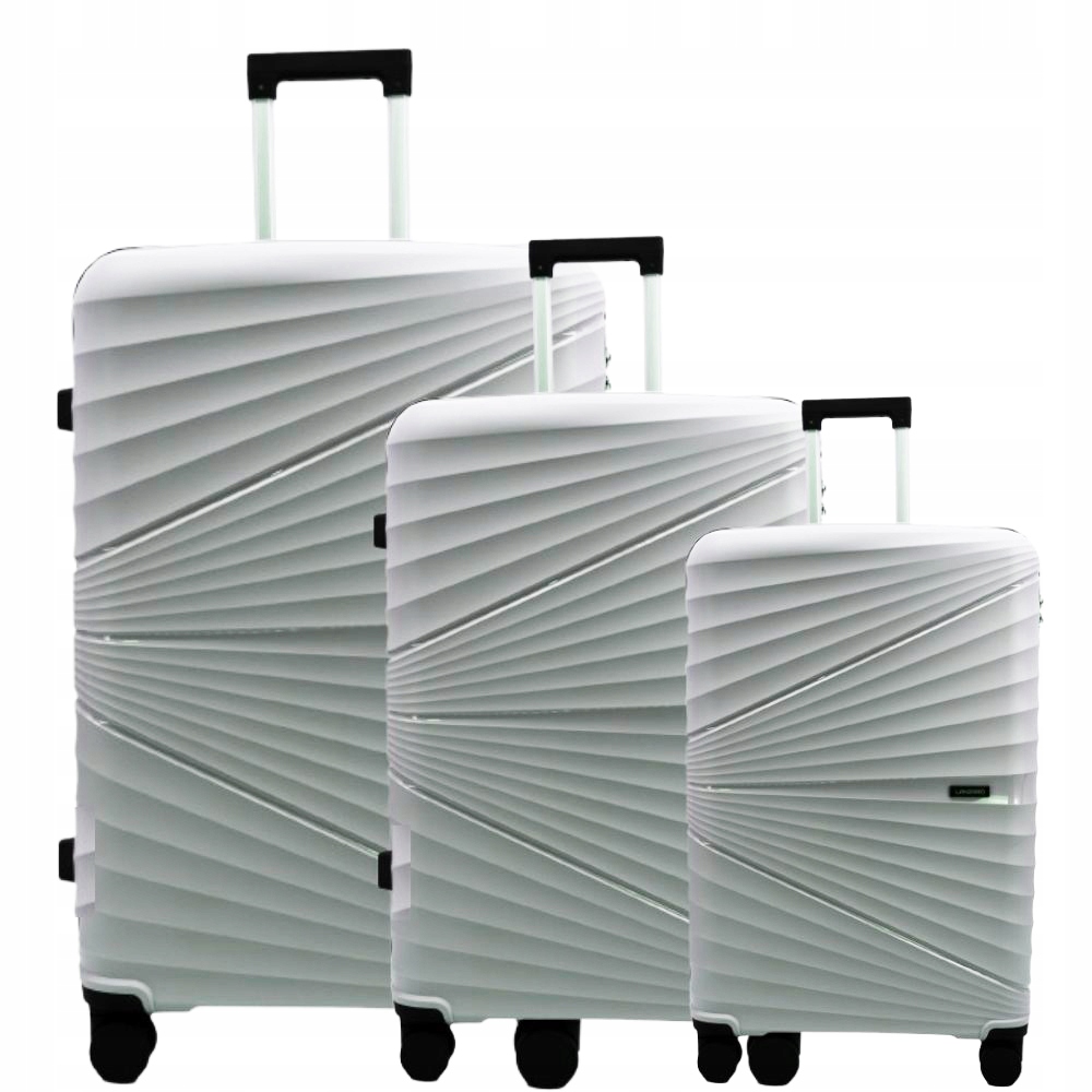 Zestaw Walizek 3W1 Polipropylen Niezniszczalne Tsa Bagaż Lanzaro Szary