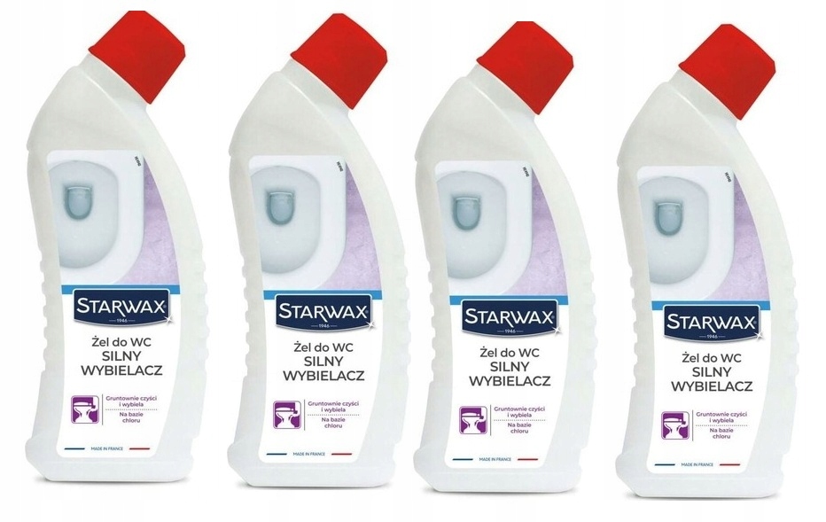 Levně 4xSTARWAX Gel Na Wc Silný Bělidlo 750 ML
