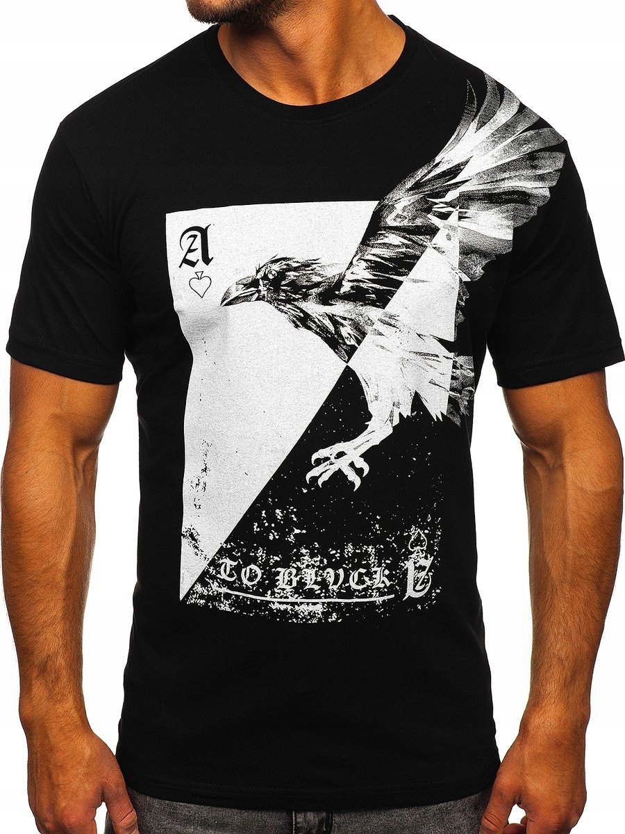 

T-shirt Męski Koszulka Czarna 142171 Rozmiar_l