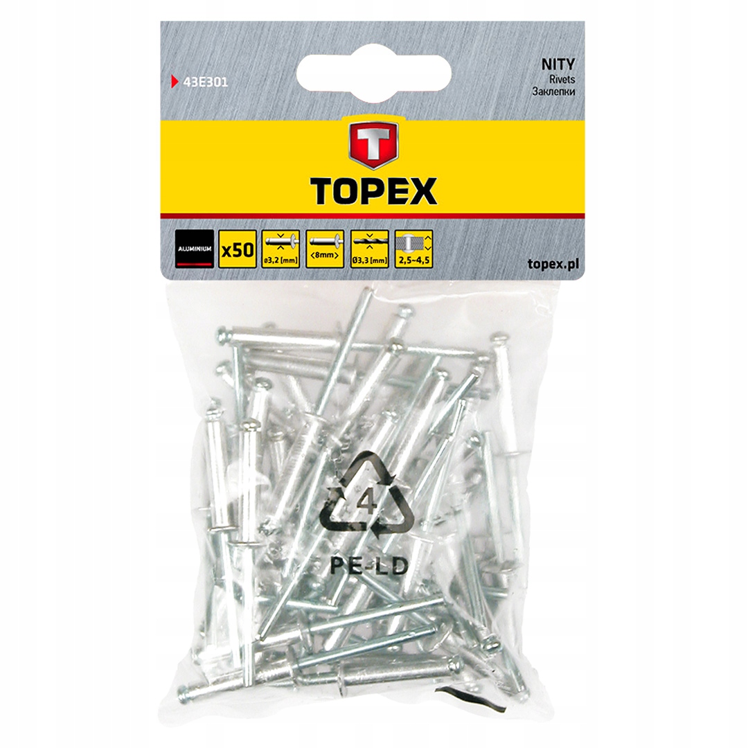 

Topex Nity Aluminiowe Zrywalne 3.2 x 8 mm 50 szt