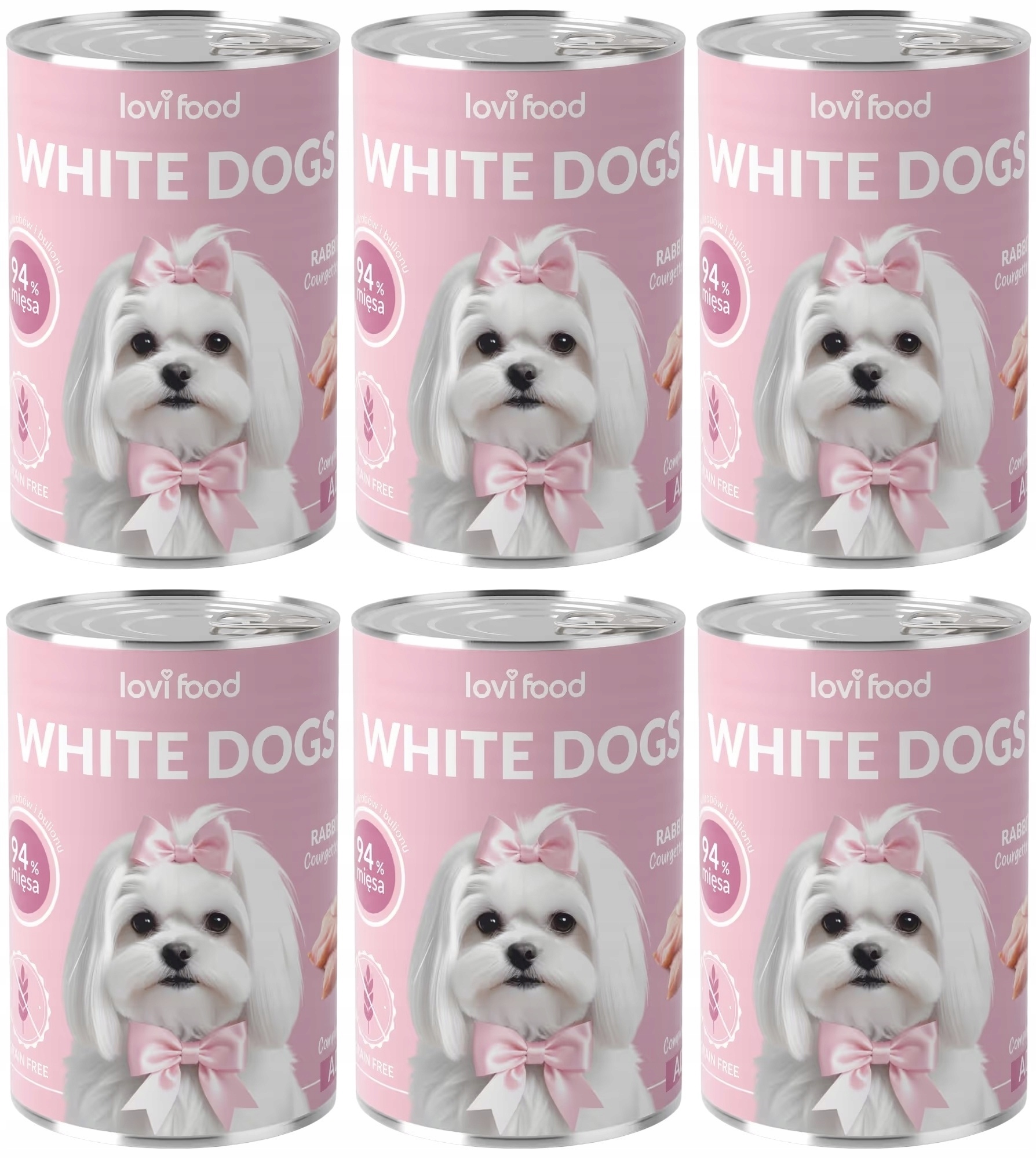 Levně Lovi Food White Dogs Králík a krůta 6 x 400 g