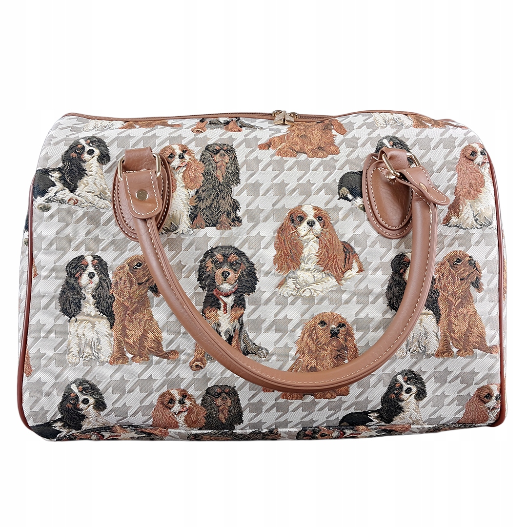 Kufřík Taška tkanina gobelín vzor pes Cavalier