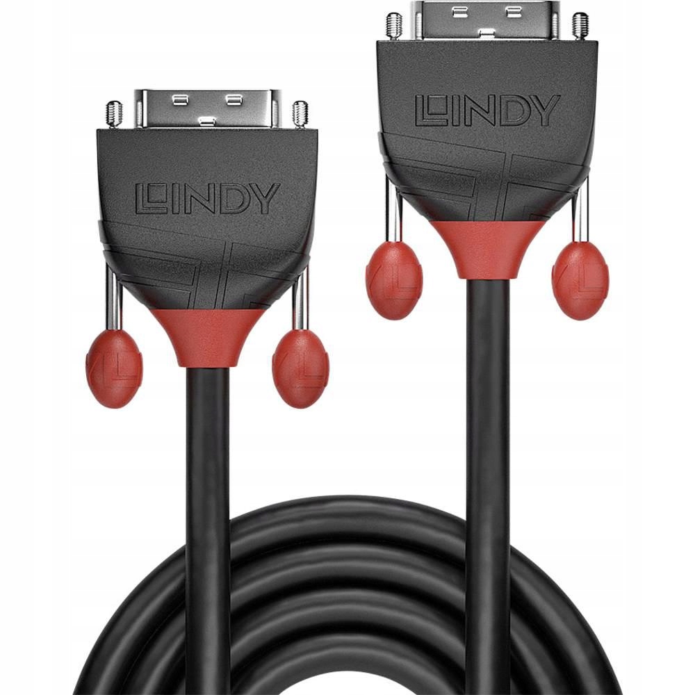 Lindy 36251 kabel DVI 1 m DVI-D Czarny, Czerwony